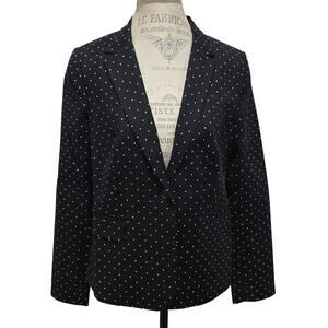 Liz Claiborne Career Black & White Polka Dot Blazer Suit Jacket